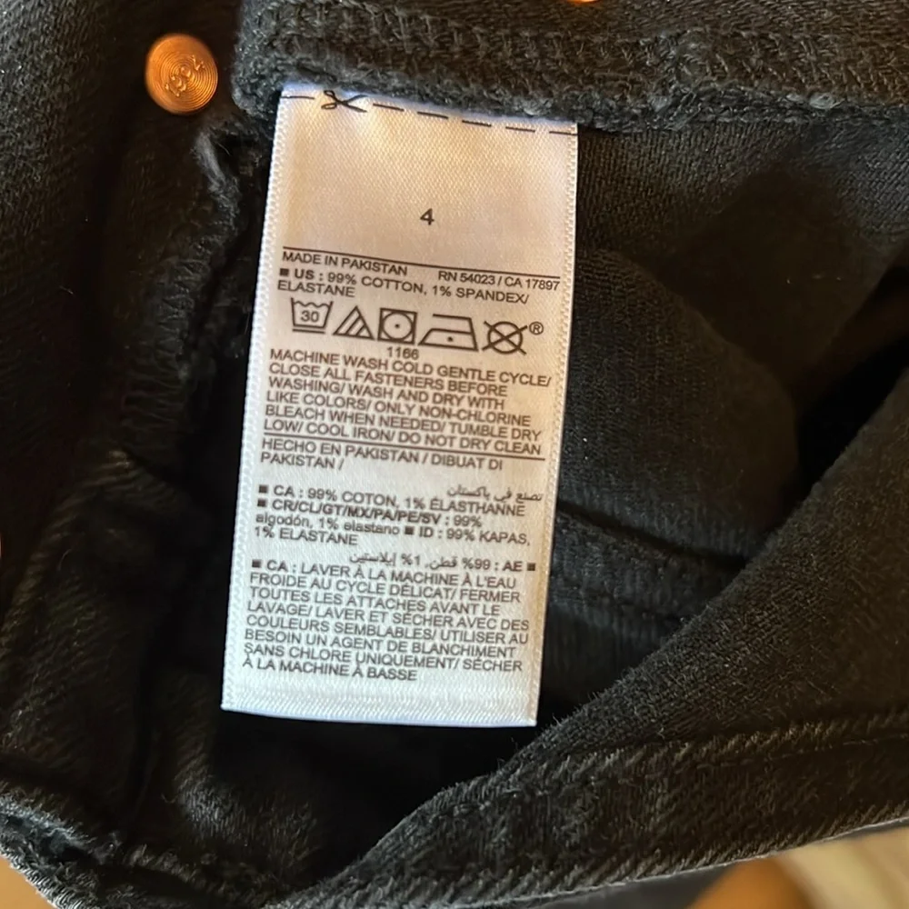 Old Navy OG Straight Black Wash Ripped Jean Overalls